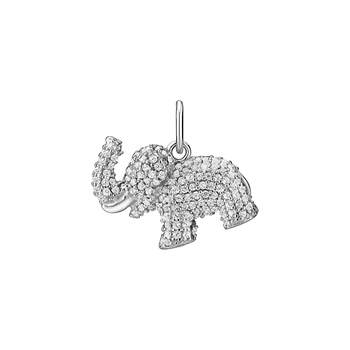 Vedhæng elefant med zirkonia sterling sølv