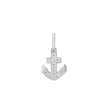 Vedhæng i sterling sølv med zirkonia, 12x9 mm – Lund Copenhagen