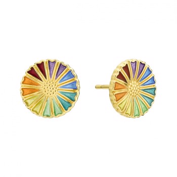 Lund Copenhagen Margueritter 925 sterling sølv Øreringe 24 kt forgyldt