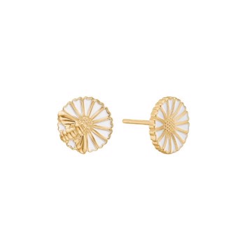 Ørestikker med marguerit i forgyldt sterling sølv, 11 mm – Lund Copenhagen