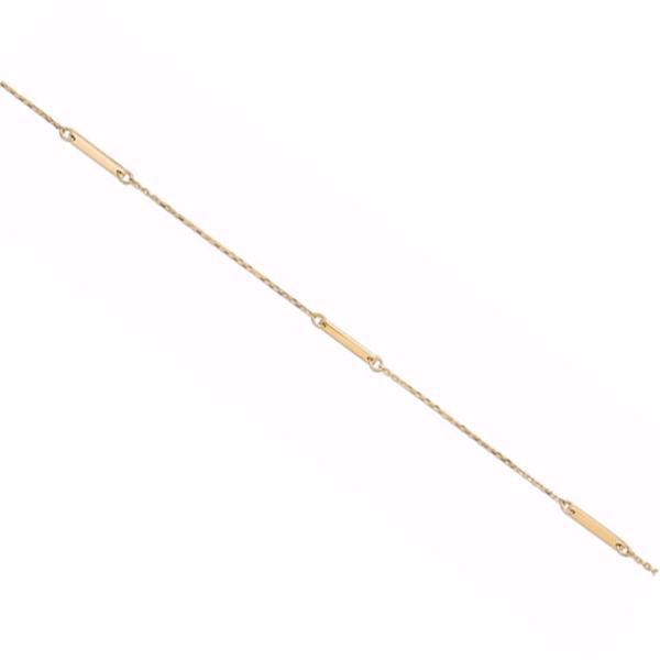 Guld & Sølv design 8 karat guld  Armbånd, Stave med blank overflade, længde 19 cm