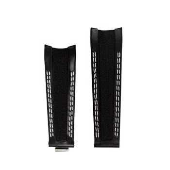 Sort læder urrem i Cordura fiber baseret stof, m. hvid syninger, 20 mm – urrem fra Houmann
