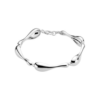 Armbånd med dråbe i rhodineret sterling sølv – Lund Copenhagen