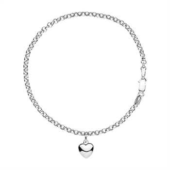 Armbånd med hjerte i sterling sølv, 18 cm – Lund Copenhagen