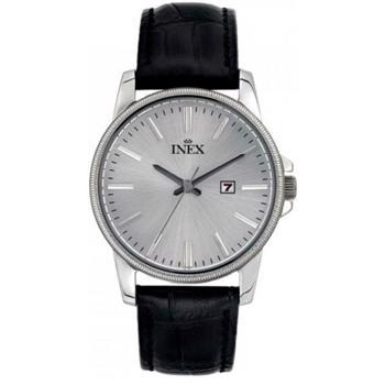 INEX Classic dameur i rustfri stål med sort læderrem – A12158S4I