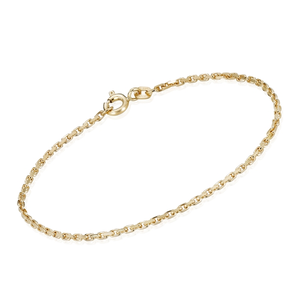 14 kt Anker Facet Guld armbånd, 18½ cm og 1,4 mm (tråd 0,5 mm) – BNH