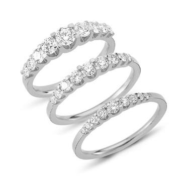 14 kt hvidguld alliance ring, fra Empire ring serien med 0,24 ct til 1,00 ct diamanter Wesselton / SI