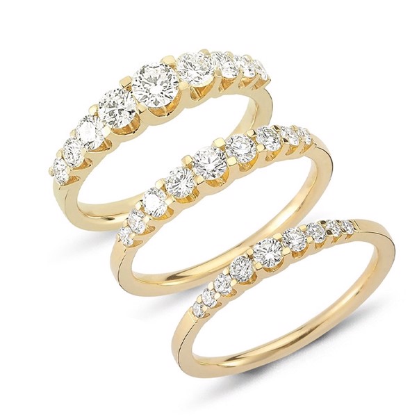 14 kt guld diamant alliance ring, fra Empire ring serien med 0,24 ct til 1,00 ct diamanter Wesselton / SI