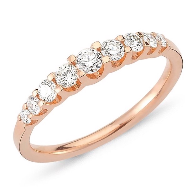 14 kt rosaguld diamant alliance ring, fra Empire ring serien med 0,43 ct diamanter Wesselton / SI