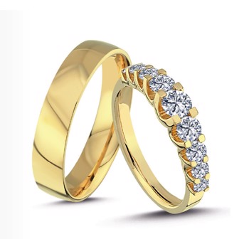 Nuran vielsesring i 14 karat guld – A3010RG-CN1012/6