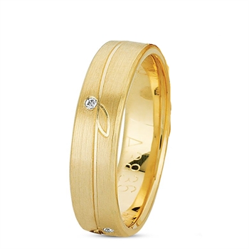 Sparkling Leaf Damering i 14 karat Guld med 4 stk Diamanter Wesselton / VS