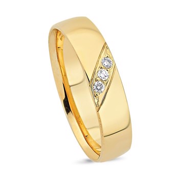 Nuran vielsesring i 14 karat guld med 0,06 ct diamanter – A4008-14G-DAME
