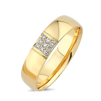 Love 14 karat guld Damering med 0,09 ct diamanter Wesselton VS i flot brillant slib