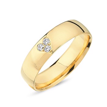 Nuran vielsesring i 14 karat guld med 0,06 ct diamanter – A4010-14G-DAME