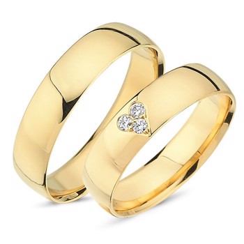 Nuran vielsesring i 14 karat guld med 0,06 ct diamanter – A4010-14G