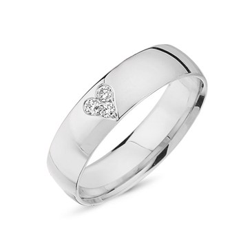 Nuran vielsesring i 14 karat hvidguld med 0,06 ct diamanter – A4010-14H-DAME