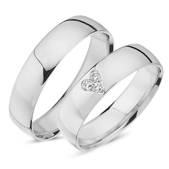 Nuran vielsesring i 9 karat hvidguld med 0,06 ct diamanter – A4010-9H
