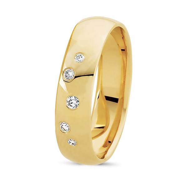 Love 8 karat guld Damering med 0,07 ct diamanter Wesselton VS i flot brillant slib