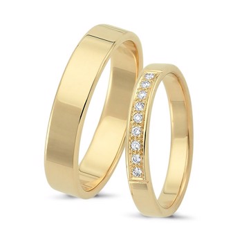 Nuran vielsesring i guld med 0,01 ct diamanter – A4122-14G