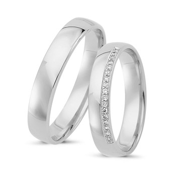Nuran vielsesring i hvidguld med 0,005 ct diamanter – A4123-14H