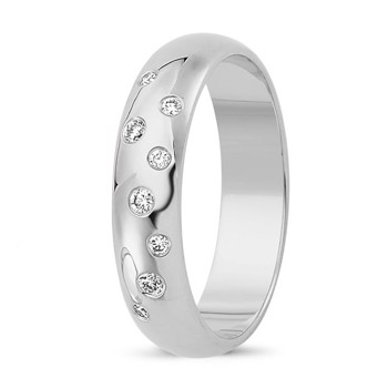 Nuran vielsesring i hvidguld – A4125-14H-Dame