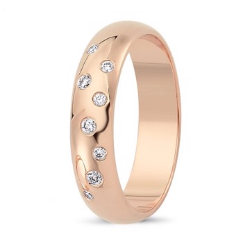 Love Stjernedrys rosa guld Damering med 8 stk diamanter Wesselton VS
