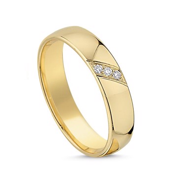 Nuran True Love vielsesring i 8 karat guld med 0,045 ct diamanter – A4131-8G-DAME