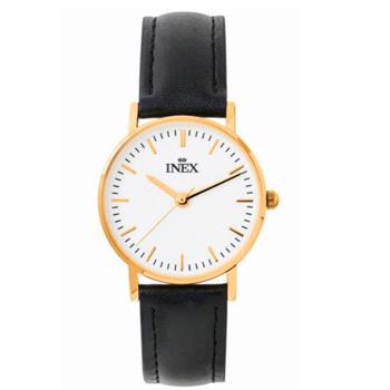 INEX Classic dameur i forgyldt stål med sort læderrem – A56534D0I