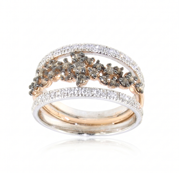 Margherita ring med 1,23 ct brillant i 18 kt hvid/rosaguld