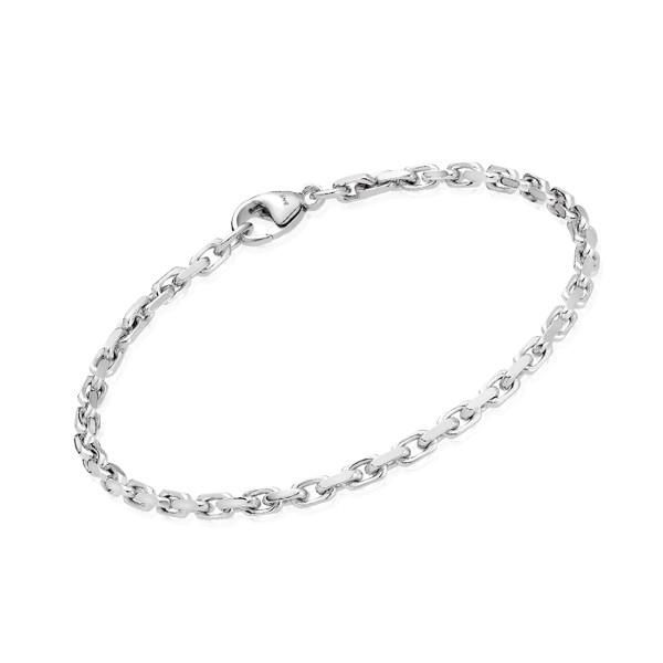 14 kt Hvidgulds Anker Facet Guld Ankelkæde, 24/26 cm og 2,8 mm bred (Tråd 1,10) – BNH
