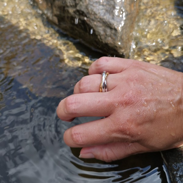 Aagaard Sterling sølv/forgyldt 3-i-1 ring