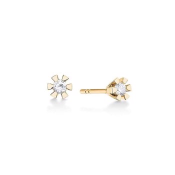 Aagaard 14 karat rødguld 6 grab ørestikker med 2 0,35 ct Diamanter