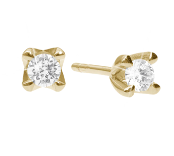 Aagaard Ørestikker, 8 karat guld m /2 0,75 ct Labgrown