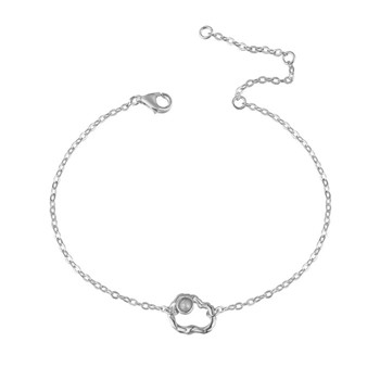 Model B-8244-S, armbånd Smukt sølv armbånd med organisk cirkel med fin perler fra danske WiOGA fra WiOGA