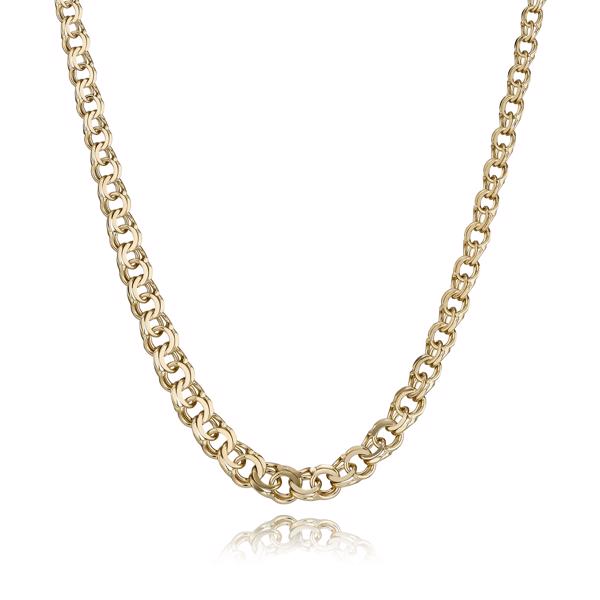 Bismark 8 kt guld halskæde i flere bredder og længder - med og uden forløb