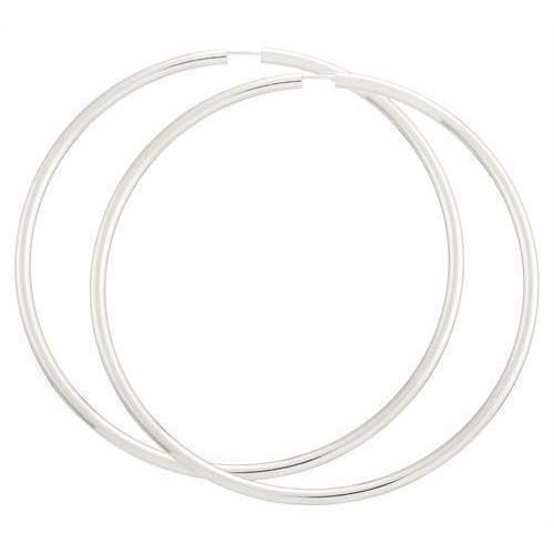 BNH Dame blanke 925 sterling sølv Øre creoler, Ø 80 mm x 3,0 mm