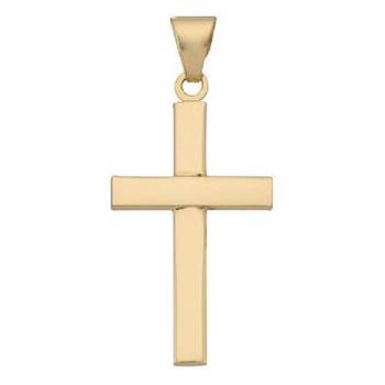 Guldsmykket.dk har dine BNH 8 kt guld Bredt stolpe kors Mellem - 17 x 27 mm