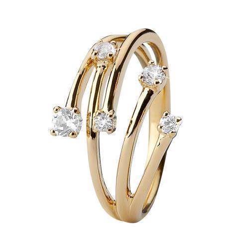 Køb model 3.16.B-55, fem grenet ring med 5 hvide topaz her hos Houmann.dk