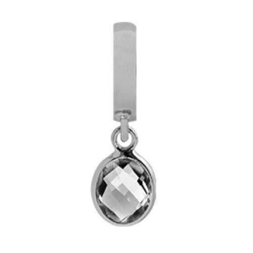 Christina White Topaz Dream charm – sølv, 6 mm til Classic læderarmbånd