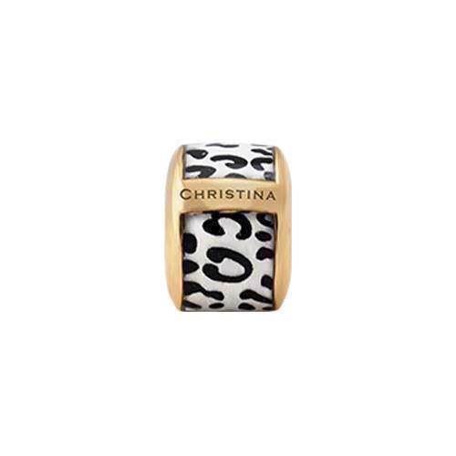 Christina Leopard charm – forgyldt sølv, 6 mm til Classic læderarmbånd