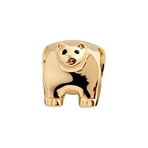 Christina Polar Bear charm – forgyldt sølv, 6 mm til Classic læderarmbånd