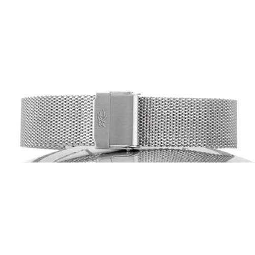 Elegant rosaforgyldt mesh lænke med skyde spænde, 18 mm – urrem fra Houmann