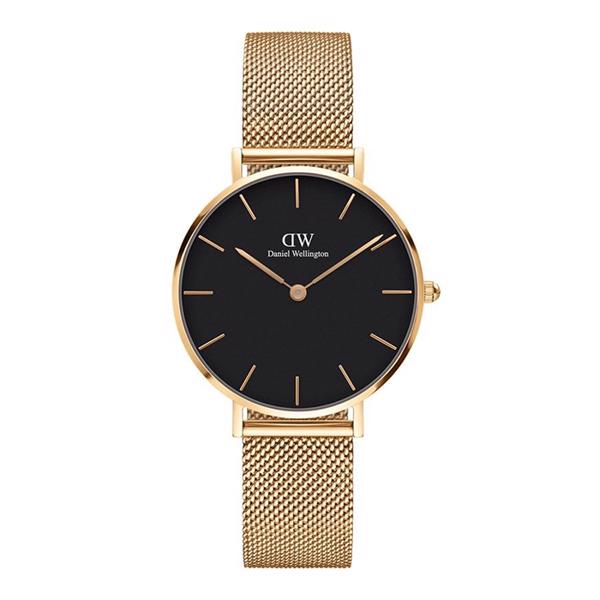 Daniel Wellington Petite Evergold dameur med forgyldt meshlænke