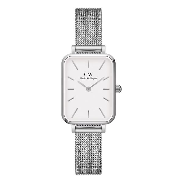 Daniel Wellington Quadro Sterling dameur med rustfri meshlænke