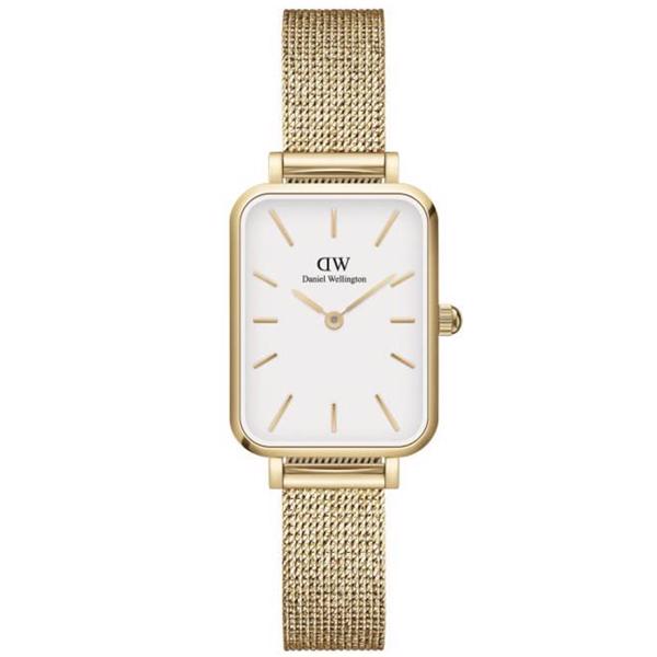 Daniel Wellington Quadro Evergold dameur med rustfri meshlænke