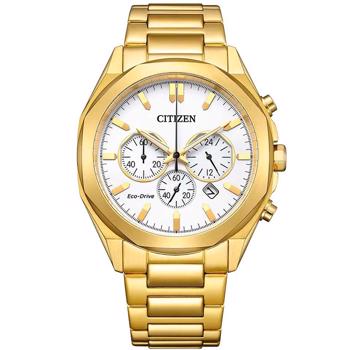 Citizen CA4592-85A herreur – Eco-Drive kronograf i forgyldt stål, 41 mm
