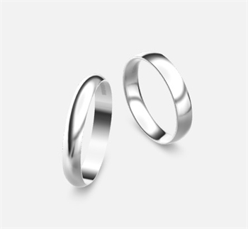Nuran vielsesring i 14 karat hvidguld – CN1010+11-14HG
