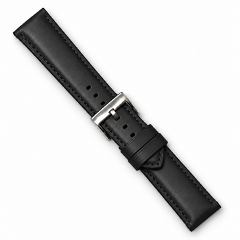 Kraftig sort lammeskinds urrem Daniel Wellington style, 18-22 mm