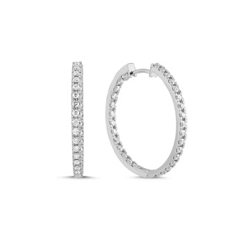Diamond creols fingerørecreoler, med i alt 1,20 ct diamanter i 14 kt hvidguld