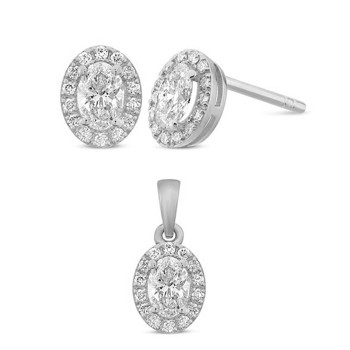 Nuran ørestikker i 14 karat hvidguld med 0,64 ct diamanter – Ø3052-064-14HG-V3052-032-14HG